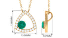 Green Emerald Geometric Pendant Necklace with Diamond Emerald - ( AAA ) - Quality - Rosec Jewels
