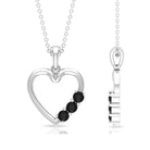 1/4 CT Simple Black Onyx and Gold Heart Pendant Black Onyx - ( AAA ) - Quality - Rosec Jewels