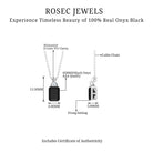 2 CT Simple Black Onyx Solitaire Pendant with Moissanite Black Onyx - ( AAA ) - Quality - Rosec Jewels