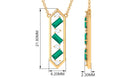 Real Emerald Geometric Dangle Necklace with Diamond Emerald - ( AAA ) - Quality - Rosec Jewels