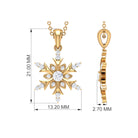 0.5 CT Certified Diamond Designer Snowflake Pendant Necklace Diamond - ( HI-SI ) - Color and Clarity - Rosec Jewels