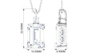 Round and Emerald Cut Moissanite Solitaire Pendant Necklace Moissanite - ( D-VS1 ) - Color and Clarity - Rosec Jewels