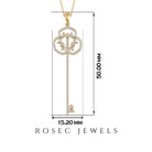 1/2 CT Certified Moissanite Gothic Key Pendant Necklace Moissanite - ( D-VS1 ) - Color and Clarity - Rosec Jewels