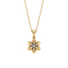 Round Cut Diamond Flower Pendant Necklace Diamond - ( HI-SI ) - Color and Clarity - Rosec Jewels