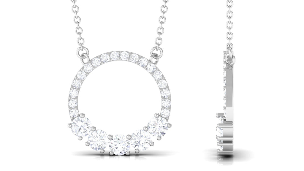 Certified Moissanite Eternity Circle Necklace Moissanite - ( D-VS1 ) - Color and Clarity - Rosec Jewels