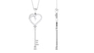 Simple Moissanite Heart Key Pendant Necklace Moissanite - ( D-VS1 ) - Color and Clarity - Rosec Jewels