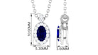 Blue Sapphire Pendant Necklace with Diamond Blue Sapphire - ( AAA ) - Quality - Rosec Jewels