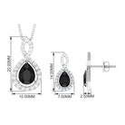 Real Black Onyx Infinity Jewelry Set with Moissanite Black Onyx - ( AAA ) - Quality - Rosec Jewels