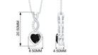 Real Black Onyx Infinity Heart Pendant with Diamond Black Onyx - ( AAA ) - Quality - Rosec Jewels