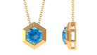 1 CT Swiss Blue Topaz Solitaire Hexagon Pendant Necklace Swiss Blue Topaz - ( AAA ) - Quality - Rosec Jewels
