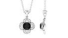 Genuine Black Onyx and Diamond Bridal Pendant Necklace Black Onyx - ( AAA ) - Quality - Rosec Jewels