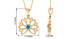 3 MM Solitaire Swiss Blue Topaz Lotus Flower Necklace For Women Swiss Blue Topaz - ( AAA ) - Quality - Rosec Jewels