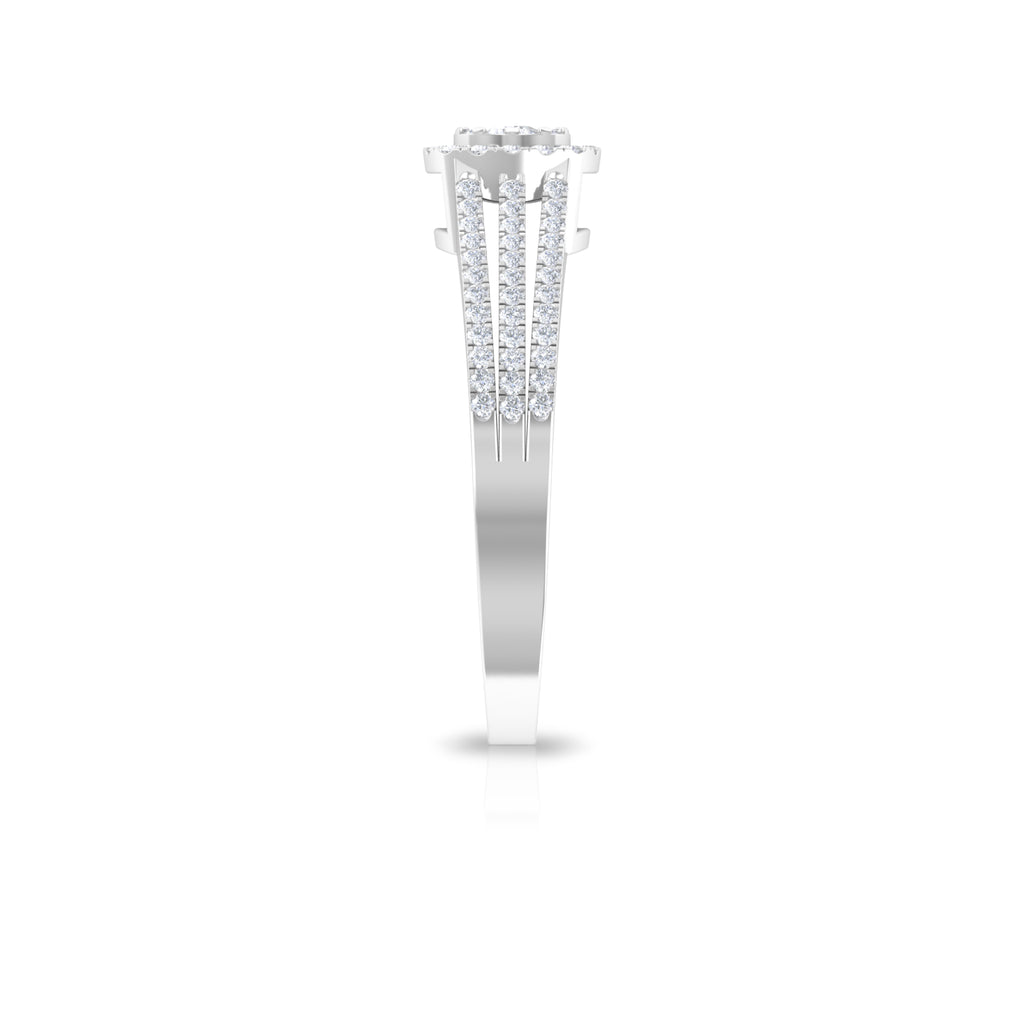 Classic Diamond Split Shank Engagement Ring Diamond - ( HI-SI ) - Color and Clarity - Rosec Jewels