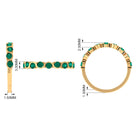 3/4 CT Natural Green Emerald Semi Eternity Ring Emerald - ( AAA ) - Quality - Rosec Jewels
