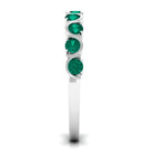 3/4 CT Natural Green Emerald Semi Eternity Ring Emerald - ( AAA ) - Quality - Rosec Jewels