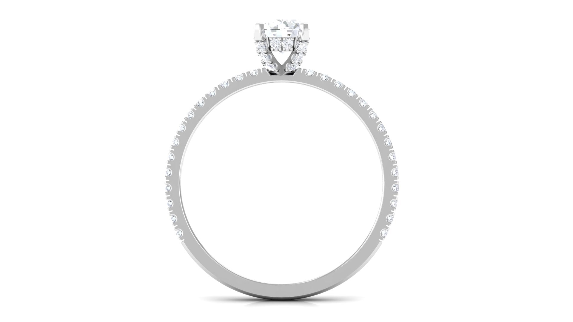 3/4 CT Minimal Diamond Solitaire Engagement Ring Diamond - ( HI-SI ) - Color and Clarity - Rosec Jewels