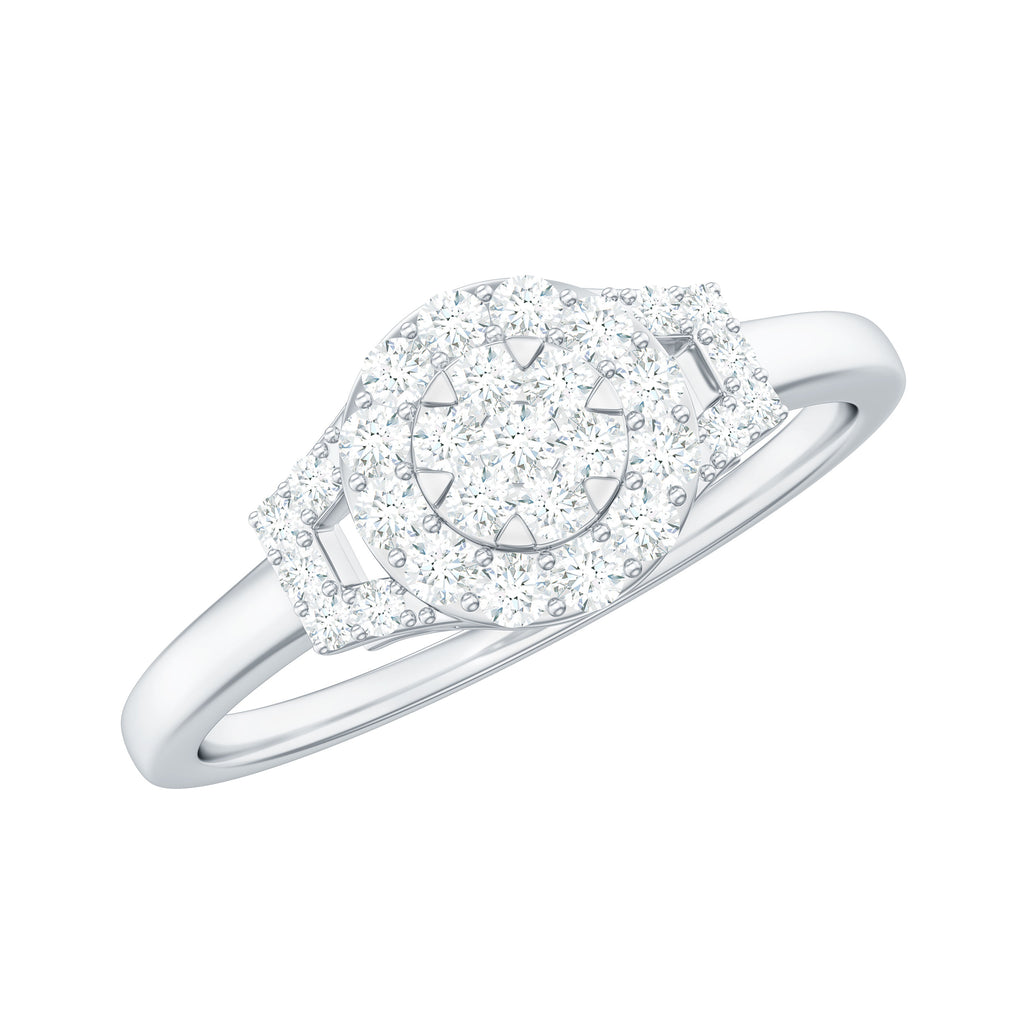1/4 CT Minimal Diamond Engagement Ring in Gold Diamond - ( HI-SI ) - Color and Clarity - Rosec Jewels