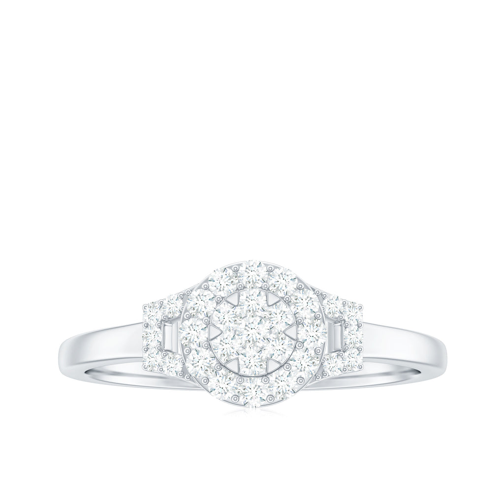 1/4 CT Minimal Diamond Engagement Ring in Gold Diamond - ( HI-SI ) - Color and Clarity - Rosec Jewels