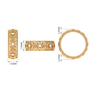 Flower Inspired Zircon Filigree Wedding Band Zircon - ( AAAA ) - Quality - Rosec Jewels