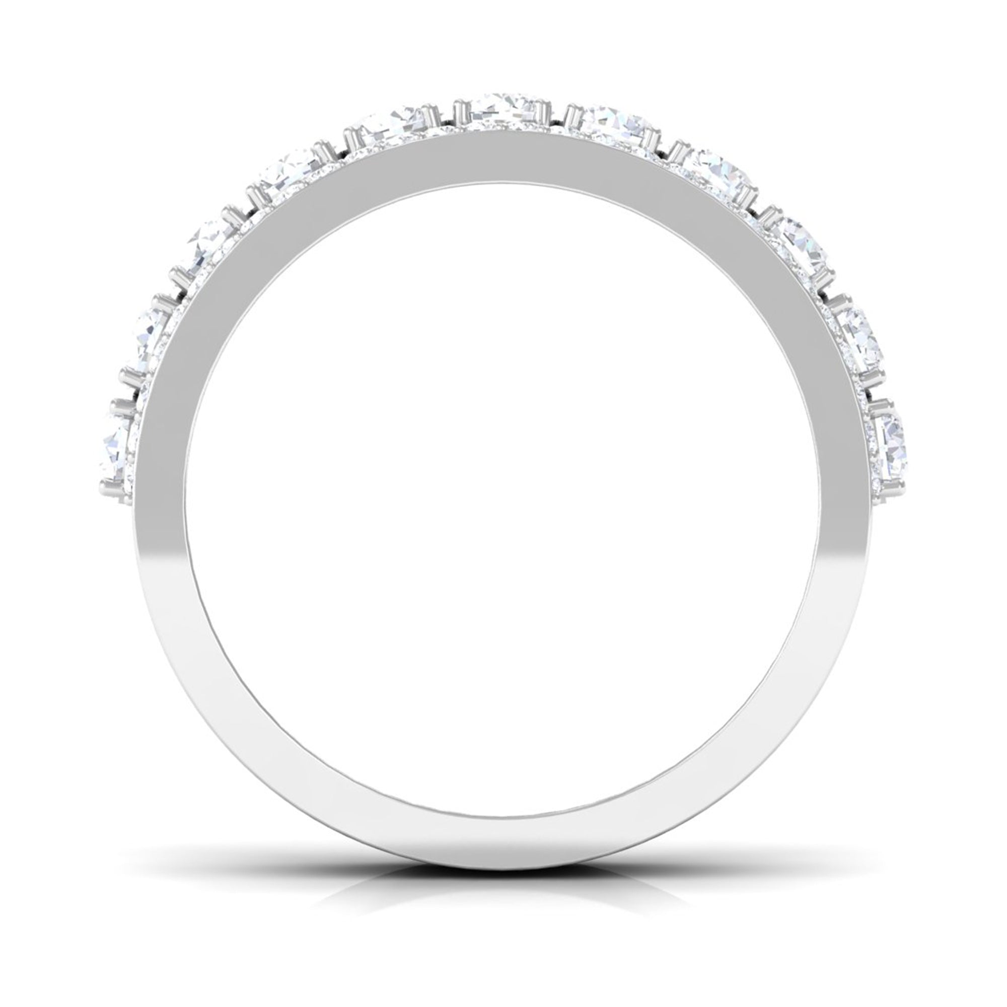 Cubic Zirconia Eternity Wedding Band Ring Zircon - ( AAAA ) - Quality - Rosec Jewels