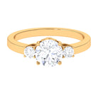 1.50 CT Round Zircon Three Stone Engagement Ring in Gold Zircon - ( AAAA ) - Quality - Rosec Jewels