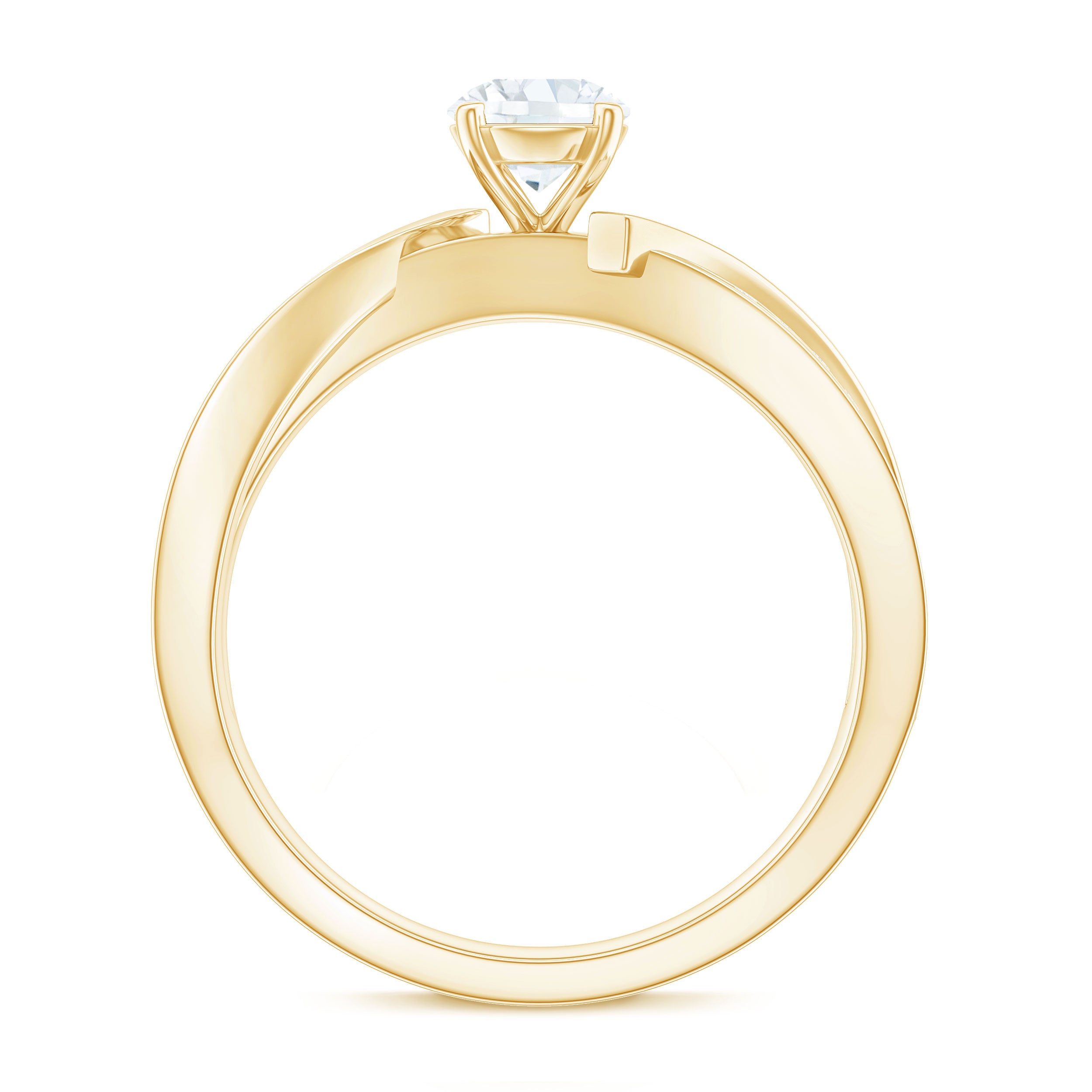 Solitaire Zircon Infinity Engagement Ring in Gold Zircon - ( AAAA ) - Quality - Rosec Jewels