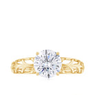 1.50 CT Zircon Engagement Ring with Gold Leaf Cut Out Zircon - ( AAAA ) - Quality - Rosec Jewels