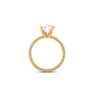 4.75 CT Zircon Solitaire Engagement Ring with Side Stones Zircon - ( AAAA ) - Quality - Rosec Jewels