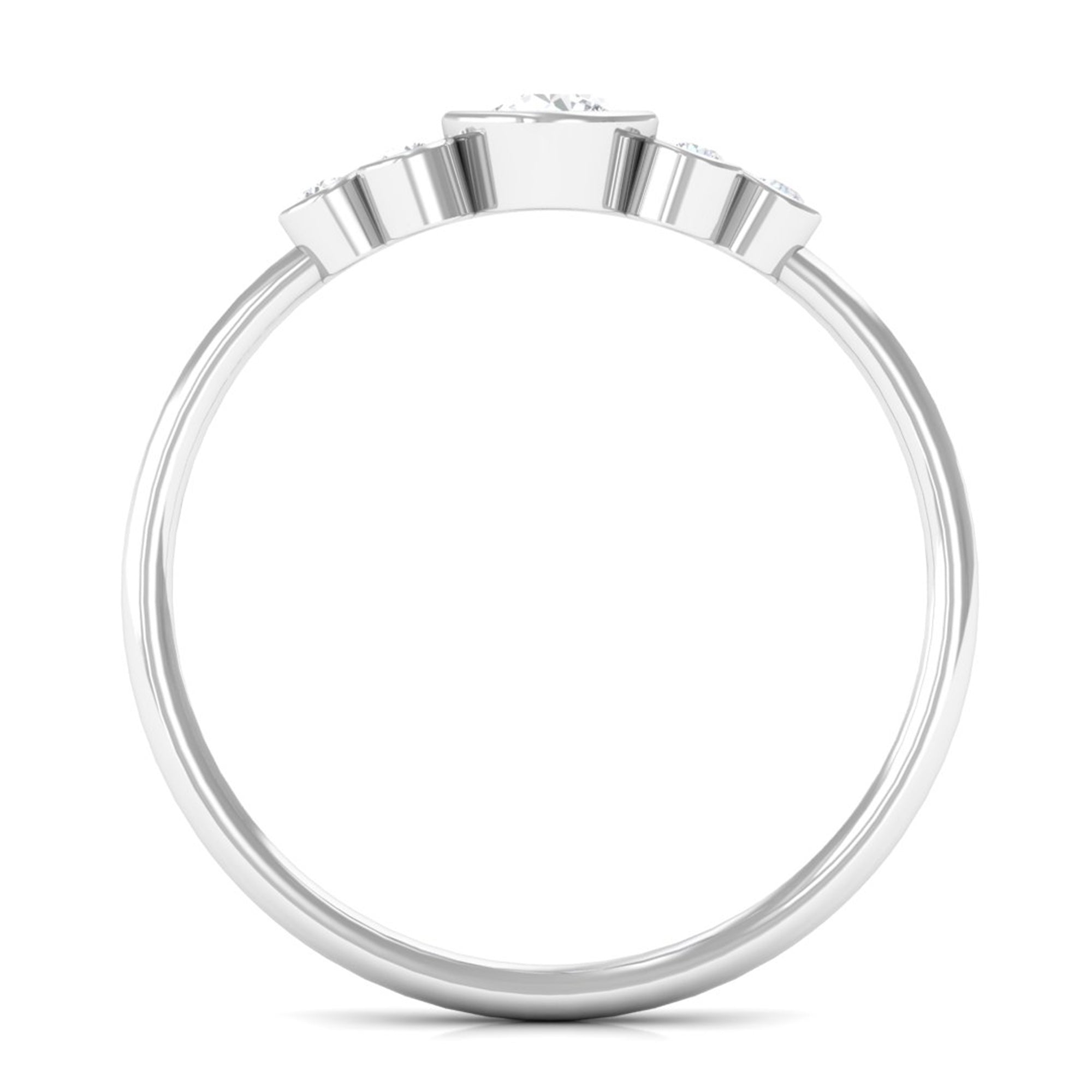 1/2 CT Bezel Set Zircon Cluster Promise Ring in Gold Zircon - ( AAAA ) - Quality - Rosec Jewels