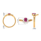 1.25 CT Natural Pink Tourmaline Solitaire Ring Set with Moissanite Pink Tourmaline - ( AAA ) - Quality - Rosec Jewels