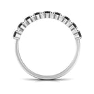 1.50 CT Oval Cut Black Spinel Half Eternity Ring with Diamond Black Spinel - ( AAA ) - Quality - Rosec Jewels