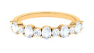 1.5 CT Alternate Moonstone and Diamond Semi Eternity Ring Moonstone - ( AAA ) - Quality - Rosec Jewels
