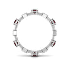 1.75 CT Garnet Designer Eternity Band with Diamond Garnet - ( AAA ) - Quality - Rosec Jewels