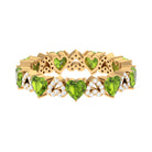 Peridot and Diamond Heart Shape Eternity Ring Peridot - ( AAA ) - Quality - Rosec Jewels
