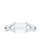 2.75 CT Octagon Cut Zircon East West Engagement Ring Zircon - ( AAAA ) - Quality - Rosec Jewels