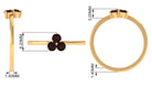 1/2 Carat Three Stone Garnet Promise Ring in Gold Garnet - ( AAA ) - Quality - Rosec Jewels