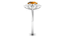 Round Shape Citrine Flower Ring with Diamond Halo Citrine - ( AAA ) - Quality - Rosec Jewels