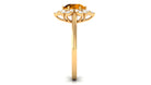 Round Shape Citrine Flower Ring with Diamond Halo Citrine - ( AAA ) - Quality - Rosec Jewels