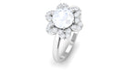 1.25 CT Moonstone and Diamond Floral Halo Ring Moonstone - ( AAA ) - Quality - Rosec Jewels
