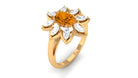 1.25 CT Oval Cut Citrine Cocktail Ring with Moissanite Stones Citrine - ( AAA ) - Quality - Rosec Jewels