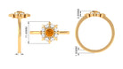 0.50 CT Citrine Statement Ring with Diamond Stones Citrine - ( AAA ) - Quality - Rosec Jewels
