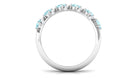 Aquamarine and Diamond Designer Anniversary Ring Aquamarine - ( AAA ) - Quality - Rosec Jewels