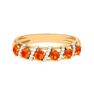 1 CT Orange Sapphire Designer Anniversary Band with Diamond Orange Sapphire - ( AAA ) - Quality - Rosec Jewels