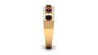 Garnet and Diamond Anniversary Ring Garnet - ( AAA ) - Quality - Rosec Jewels