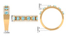 Natural Aquamarine and Diamond Anniversary Ring Aquamarine - ( AAA ) - Quality - Rosec Jewels