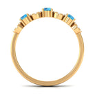 Semi Eternity Ring with Swiss Blue Topaz and Diamond Swiss Blue Topaz - ( AAA ) - Quality - Rosec Jewels