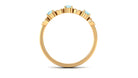 Aquamarine and Diamond Semi Eternity Ring Aquamarine - ( AAA ) - Quality - Rosec Jewels