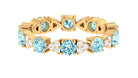 Designer Aquamarine and Diamond Eternity Ring Aquamarine - ( AAA ) - Quality - Rosec Jewels