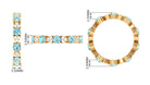 Designer Aquamarine and Diamond Eternity Ring Aquamarine - ( AAA ) - Quality - Rosec Jewels