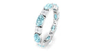 Real Aquamarine and Diamond Full Eternity Ring Aquamarine - ( AAA ) - Quality - Rosec Jewels